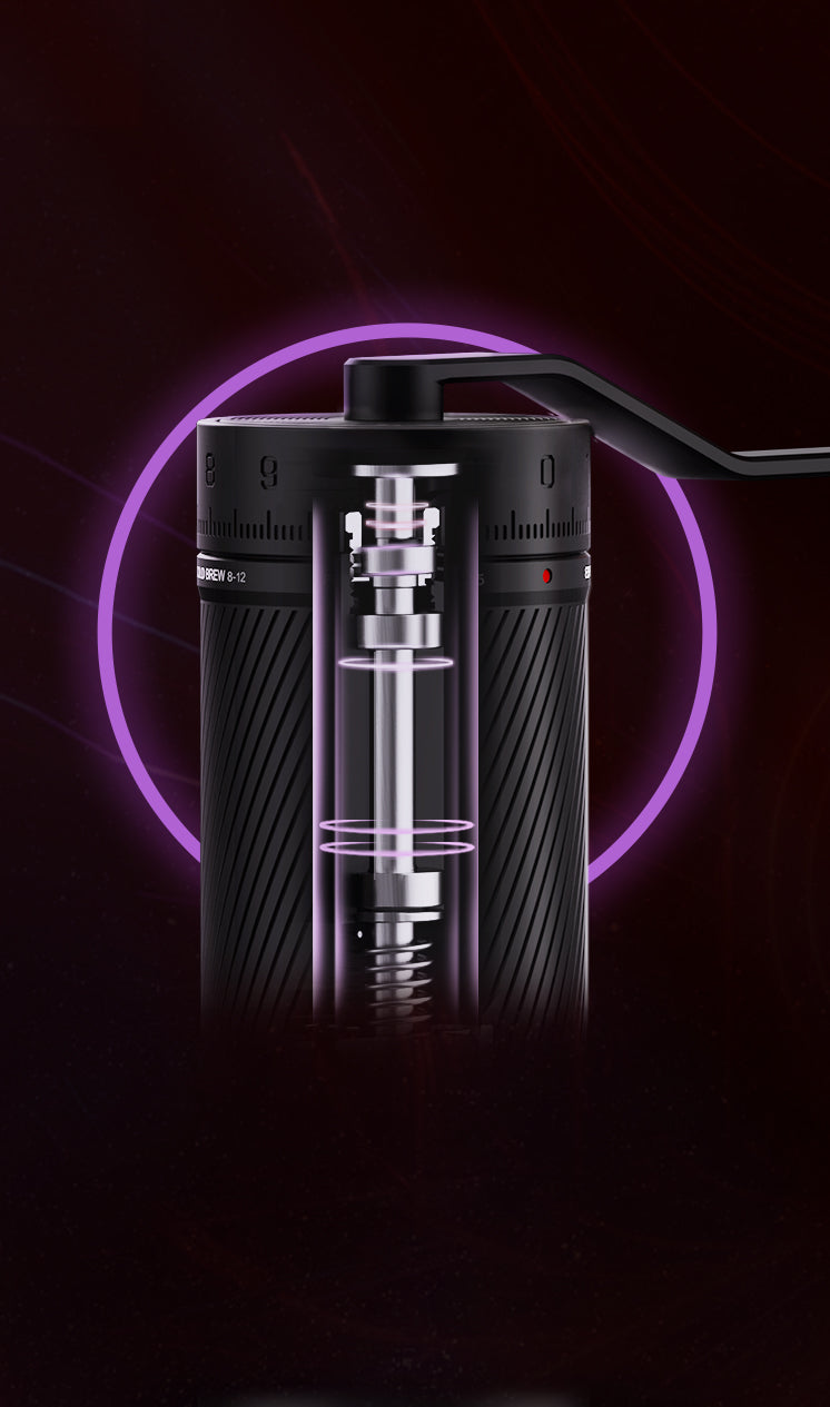 MAVO PHANTOX PRO Manual Coffee Grinder (Black/Silver) - 45mm Stainless Steel Conical Burr