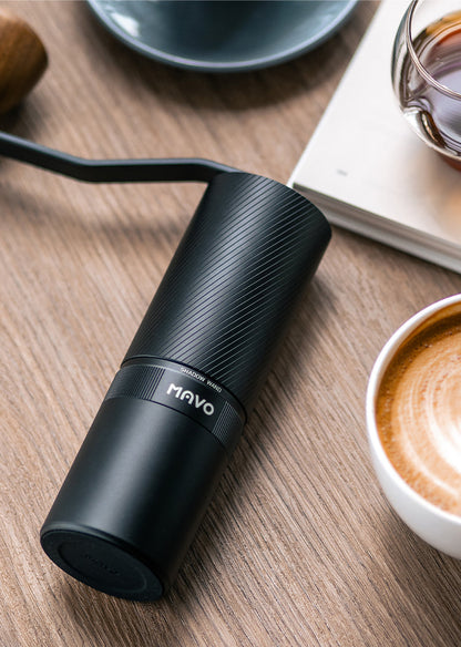MAVO Manual Coffee Grinder, Shadow Wand Hand Coffee Grinder (Black/Silver)
