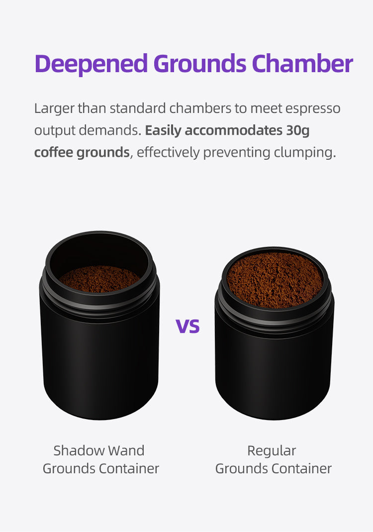 MAVO Manual Coffee Grinder, Shadow Wand Hand Coffee Grinder (Black/Silver)