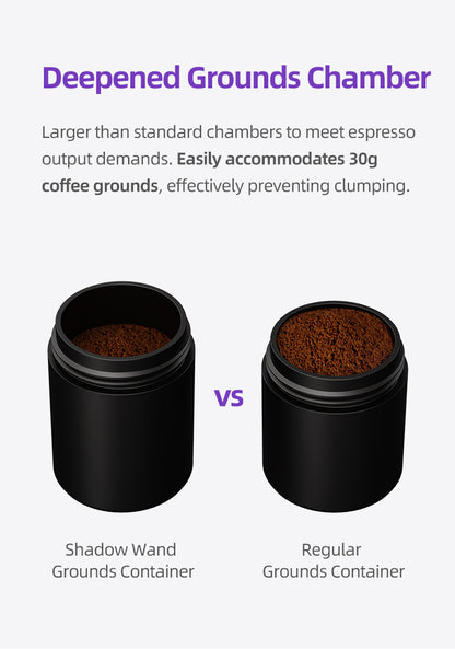 MAVO Manual Coffee Grinder, Shadow Wand Hand Coffee Grinder (Black/Silver)