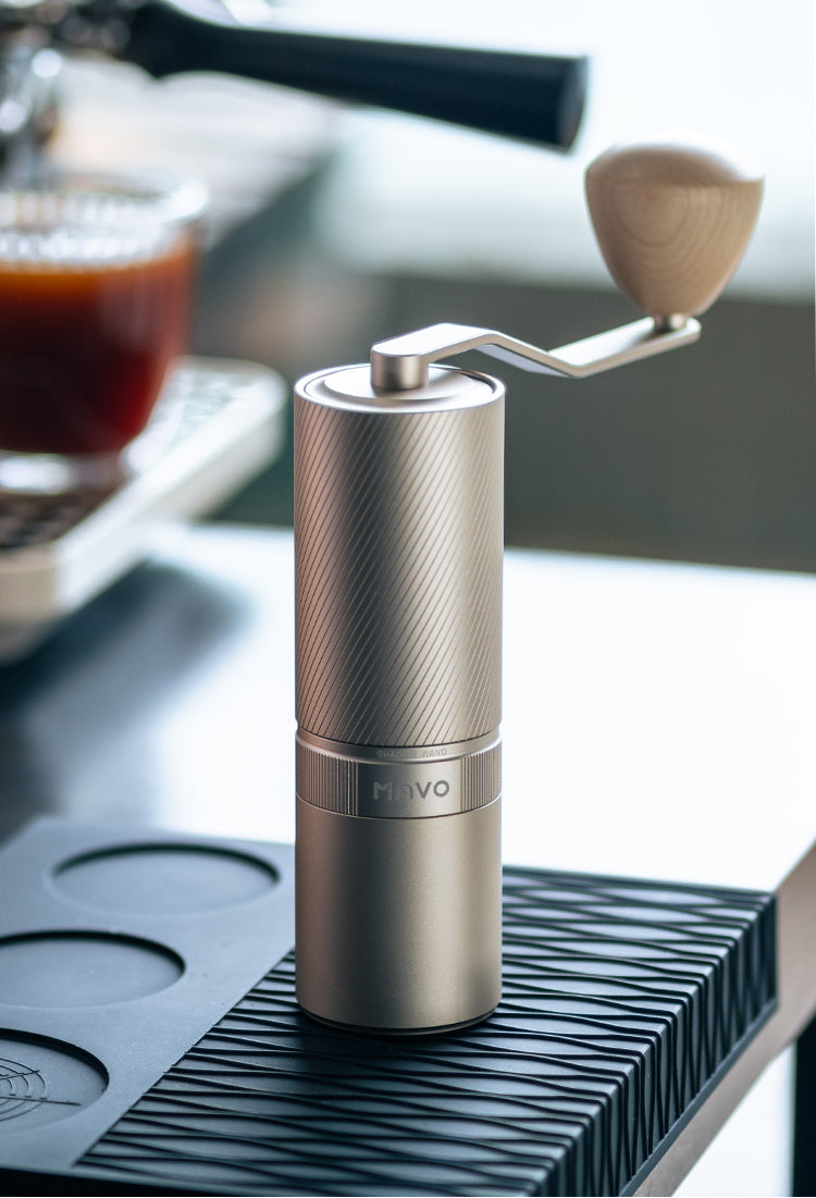 MAVO Manual Coffee Grinder, Shadow Wand Hand Coffee Grinder (Black/Silver)