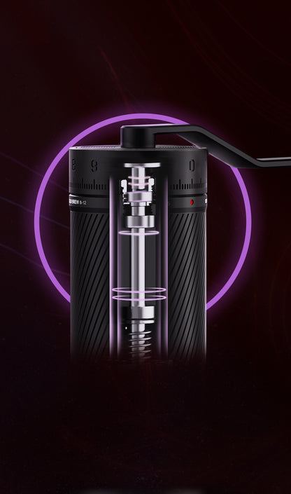 MAVO PHANTOX PRO Manual Coffee Grinder (Black/Silver) - 45mm Stainless Steel Conical Burr